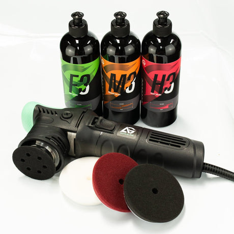 3" Dual Action Polisher + 3 x polishes with 3 x polishing pad - AutoGlanz AG Car Care