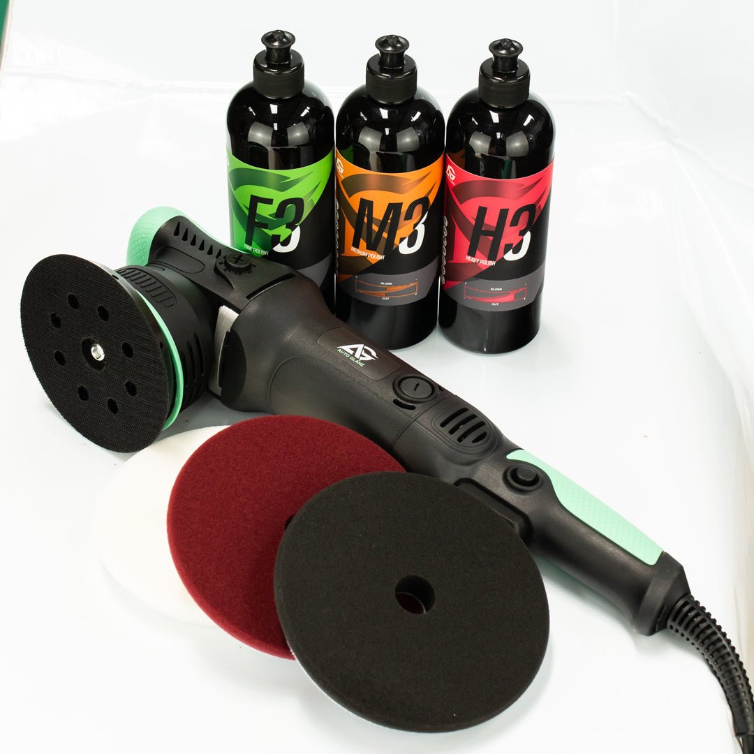 5" Dual Action Polisher + 3 x Polishes with 3 x 5" polishing pad - AutoGlanz AG Car Care