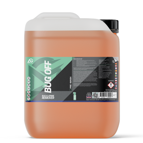 A large container of Bug Off bug and grime remover